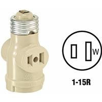 Leviton 004-1403-I Ivory 2 Outlet Lamp Socket