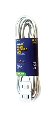 Projex Indoor Extension Cord 16/2 SPT-2 12 ft. L White