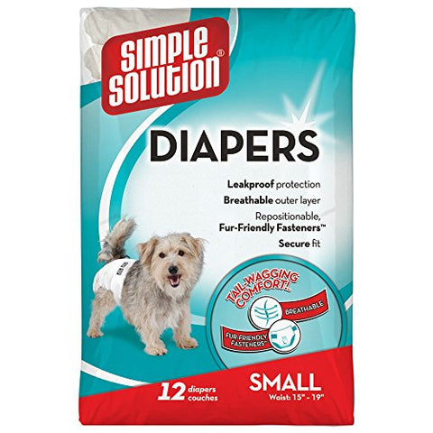 Simple Solution Disposable,Small Dog Diaper, 12 count