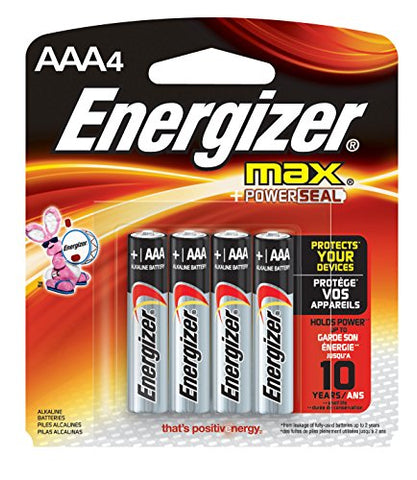 Energizer Max Alkaline AAA Batteries, 4 Count