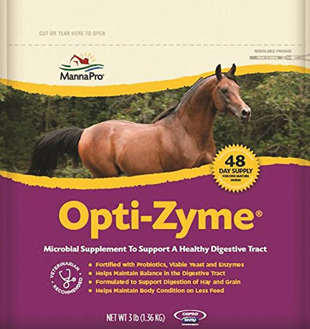 Manna Pro Opti-Zyme Microbial Digestive Supplement for Horse, 3-Pound