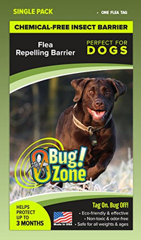 0Bug!Zone Dog Flea Barrier Tag, Single Pack