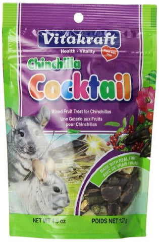 Vitakraft Chinchilla Cocktail Mixed Fruit Treat, 4.5 Ounce Pouch
