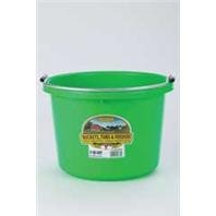 Miller Manufacturing P8LIMEGREEN Plastic Round Back Bucket for Horses, 8-Quart, Lime Green