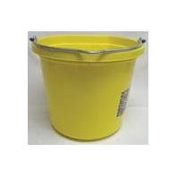 Fortiflex Flat Back Feed Bucket for Dogs/Cats and Small Animals, 20-Quart, Mellow Yellow