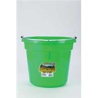 Miller Manufacturing P20FBLIMEGREEN Plastic Flat Back Bucket for Horses, 20-Quart