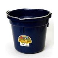 Little Giant Flat-Back Dura-Flex Plastic Bucket, 20-Quart, Navy Blue