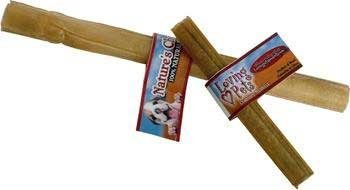 Loving Pets DLV4725 20-Pack Natures Choice Natural Pressed Rawhide Sticks for Dogs, 10-Inch