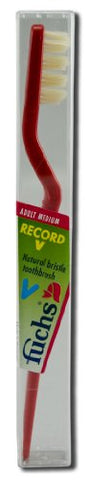 Fuchs: Pure Natural Bristle Record V Adult Medium Toothbrush, 1 ct (5 pack)