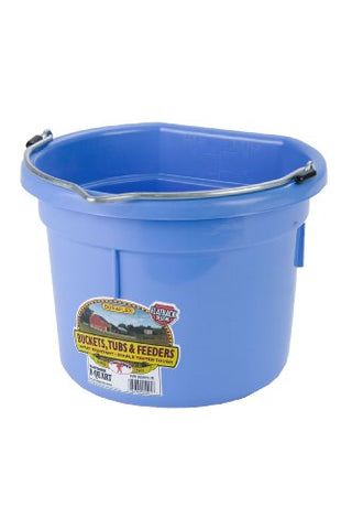 Miller Manufacturing P8FBBERRYBLUE Plastic Flat Back Bucket for Horses, 8-Quart, Berry Blue
