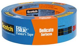 3M Scotch-Blue 2080 Safe-Release Delicate Surfaces Painters Masking Tape , 19 lbs/in Tensile Strength, 60 yds Length x 1-1/2" Width, Blue (Pack of 4)