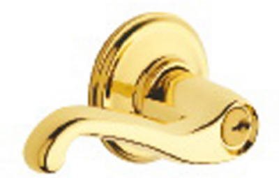 Schlage F51VFLA505 Bright Brass Flair Keyed Entry Lever