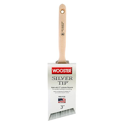 Wooster Brush 5221-3 Silver Tip Angle Sash Paintbrush, 3-Inch