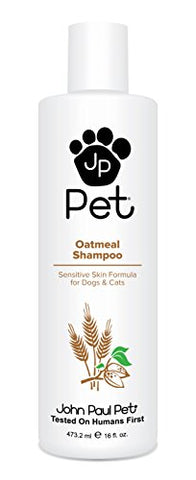 John Paul Pet Oatmeal Shampoo for Dogs and Cats, Sensitive Skin Formula Soothes and Moisturizes Dry Skin and Fur, 16-Ounce
