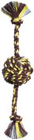 Mammoth Flossy Chews Colossal 25-Inch Color Monkey Fist Ball with Rope Ends, Assorted Colors