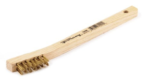 Forney 70490 Wire Scratch Brush, Brass with Wood Handle, 7-3/4-Inch-by-.006-Inch