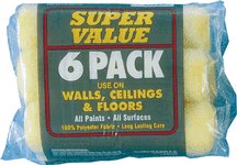 6 Pack of 9" Professional Paint Roller 3/8" Nap