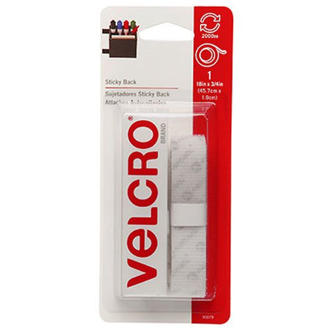 VELCRO Brand - Sticky Back - 18" x 3/4" Tape - White