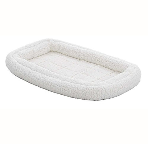 Double Bolster Pet Bed | 24-Inch Dog Bed ideal for Small Dog Breeds & fits 24-Inch Long Dog Crates
