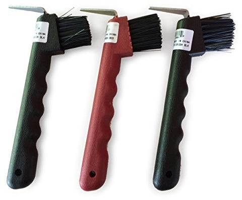 Hoof Pick with Brush - Set of 3 - Assorted Colors
