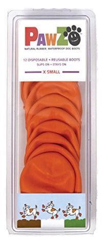 Pawz Orange Water-Proof Dog Boot, X-Small, Up to 2-Inch