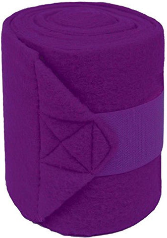 Partrade 056052 Pol0 Fleece Bandages for Horses Purple, 9 FOOT/4 Pack