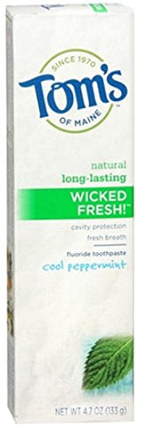 Tom's of Maine Natural Wicked Fresh Fluoride Totohpaste Cool Peppermint 4.70 oz (Pack of 10)
