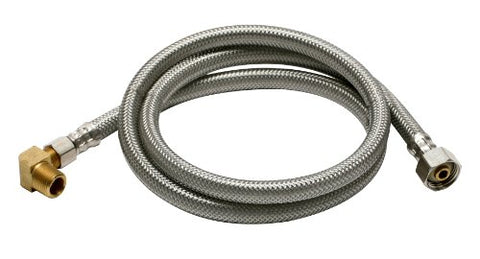 Fluidmaster B1W48 Dishwasher Connector With 1/2-Inch Elbow Fitting, Braided Stainless Steel - 3/8 Female Compression Thread x 1/2 I.P. Female Straight Thread, 4 Ft. (48-Inch) Length