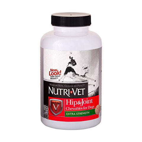 Nutri-Vet Hip & Joint Extra Strength Chewables for Dogs, 120 Count