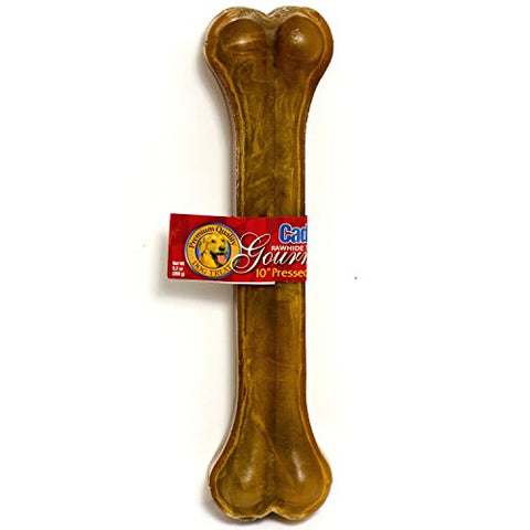 cadet Pressed Rawhide Dog Treat Bone; 10"