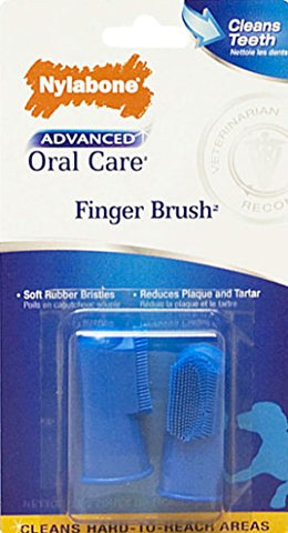 Nylabone Advanced Oral Care Dog Finger Brush, 2 pack