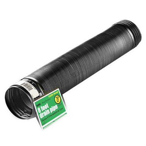 Flex-Drain 54021 Flexible/Expandable Landscaping Drain Pipe, Solid, 4-Inch by 8-Feet