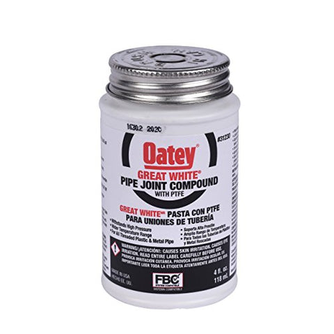 Oatey 31230 Pipe Joint Compound with PTFE with Brush, 4 fl.Ounce