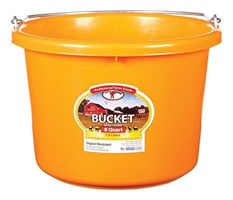 Miller CO Plastic Bucket, 8 quart, Orange