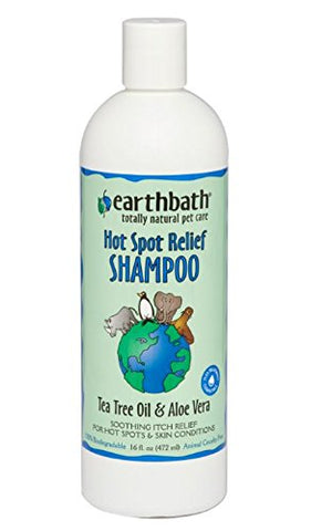 EarthBath Hot Spot Relief Shampoo Tea Tree Oil & Aloe Vera 16 fl. Oz.