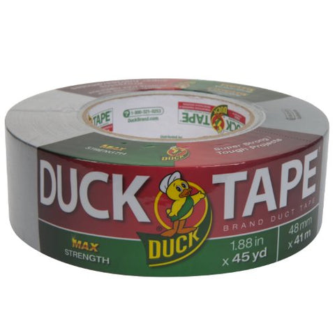 Duck Brand 240201 MAX Strength Duct Tape, 1.88 Inches by 45 Yards, Silver, Single Roll