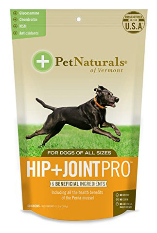 Pet Naturals of Vermont - Hip + Joint PRO, Daily Hip and Joint Supplement for Dogs, 60 Bite Sized Chews