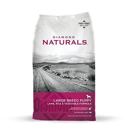 Diamond Naturals Large Breed Puppy Real Meat Recipe Natural Dry Dog Food with Real Pasture Raised Lamb 40lb