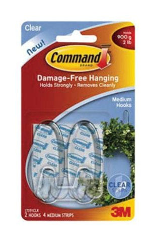 Command Strips 17092CLR Small Clear CommandTM Hooks 2 Count