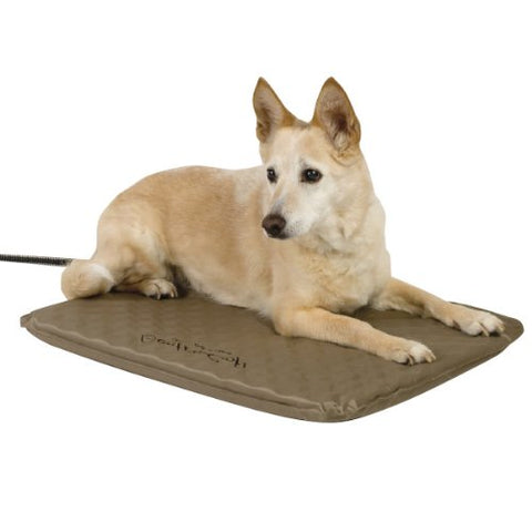 K&H Pet Products Lectro-Soft Outdoor Heated Pet Bed Medium Tan 19" x 24" 40W