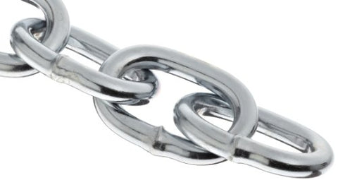 Campbell 0722957 Low Carbon Steel Passing Link Chain on Reel, Zinc Plated, 2/0 Trade, 0.18" Diameter, 50' Length, 450 lb. Load Capacity