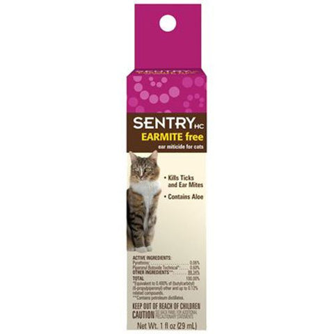 SENTRY HC EARMITEfree Ear Miticide for Cats, 1 oz