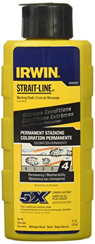 IRWIN Tools STRAIT-LINE Permanent Staining Marking Chalk, Midnight Black, 6ounce (4935520)