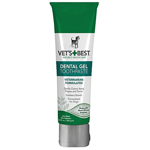 BRAMA Vet's Best Enzymatic Dental Gel Toothpaste for Dogs, 3.5 oz, USA Made