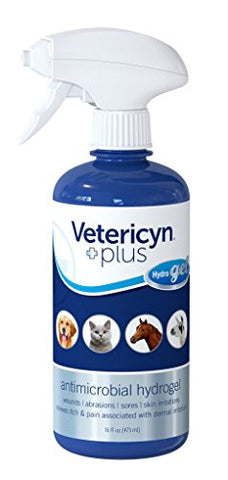 Vetericyn Plus All Animal Antimicrobial Hydrogel| Animal Wound Spray Gel - Pet Skin Care - Itch and Sore Relief - 16-ounce