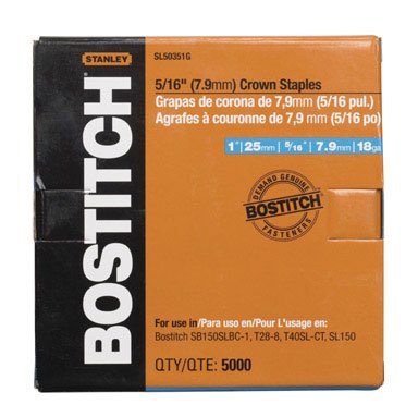 BOSTITCH SL50351G 1-by-5/16-Inch 18-Gauge Staples, 5000-Per Box