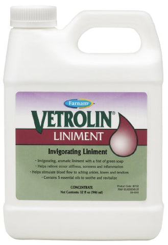 Horse Health Vetrolin Liniment Invigorating Equine Aromatic Relief Minor Pain Qt