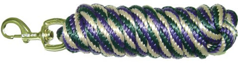 Hamilton Poly Lead with Bolt Snap, Dark Green/Tan/Purple Striped Pattern, 5/8" Thick x 10' Long