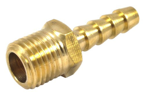 Forney 75360 Brass Fitting, Barbed Hose End, 1/4-Inch Barbed Hose End-by-1/4-Inch Male NPT Hose End