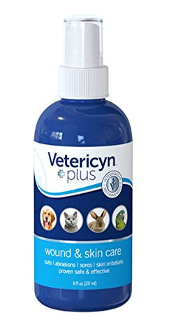 Vetericyn Plus All Animal Wound and Skin Care | Animal Wound Spray - Itch and Sore Relief - Cleans Cuts and Relieves Irritation - 8-ounce